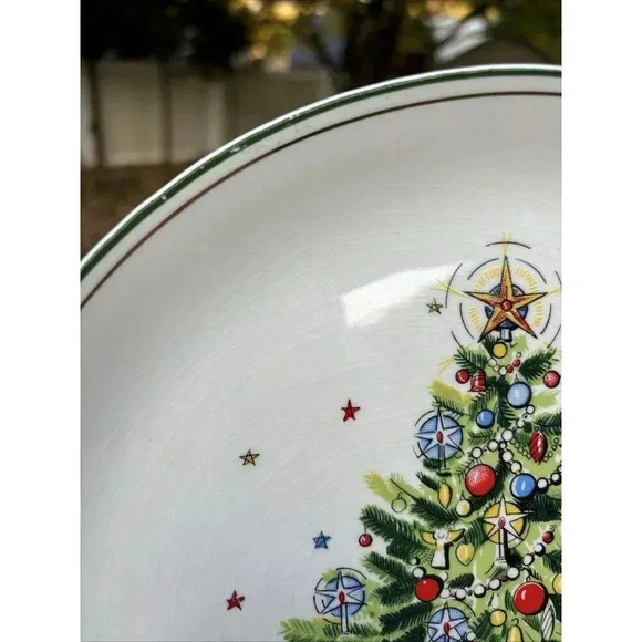 Vintage VIKTOR SCHRECKENGOST Salem Christmas Eve Tree Dinner Plate - Picture 4 of 4